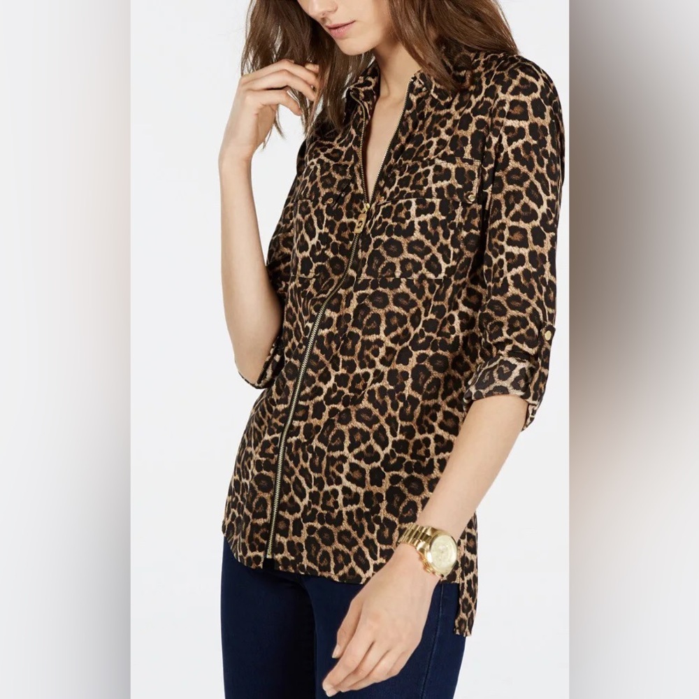 Michael Kors Leopard Print Top